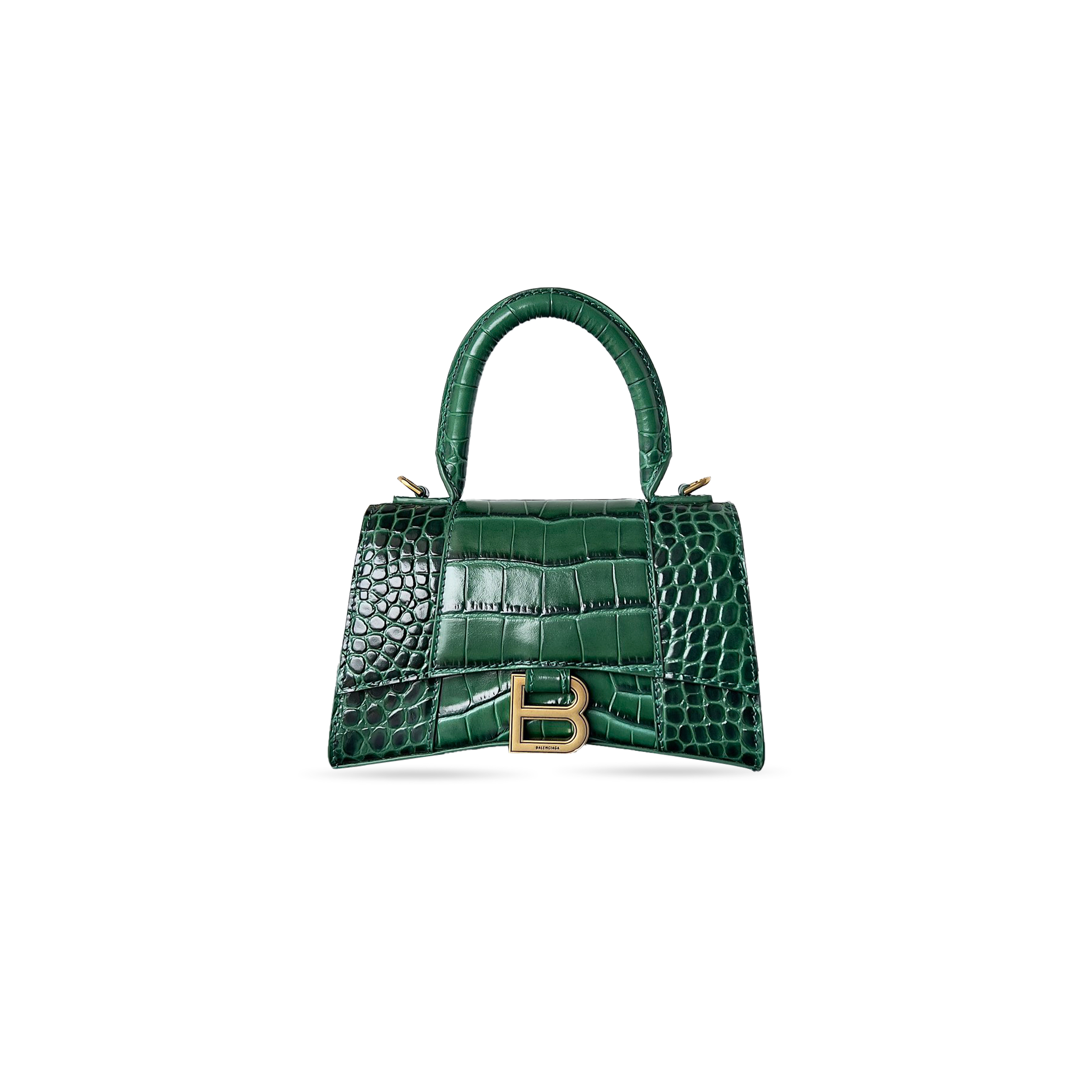 BALENCIAGA WOMEN'S HOURGLASS HANDBAG XS IN GREEN 5928331LRGM2011 (18.8*13*7.9cm)